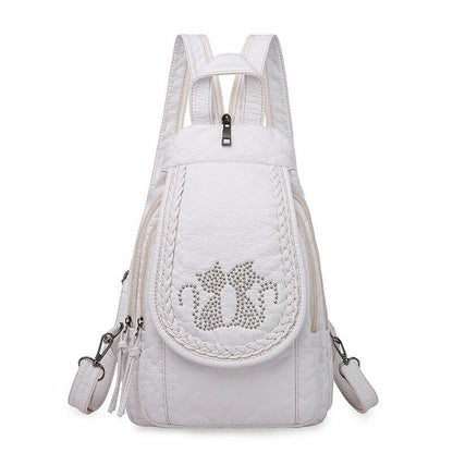 High Quality Backpack Women New Leather Backpack School Bag for Teenage Girls