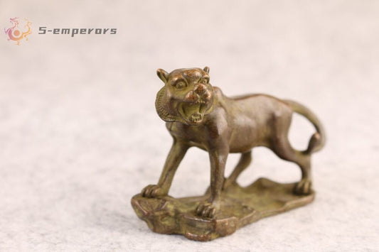 Rare bronze fengshui tiger statue netsuke collectable tea pet figure decor