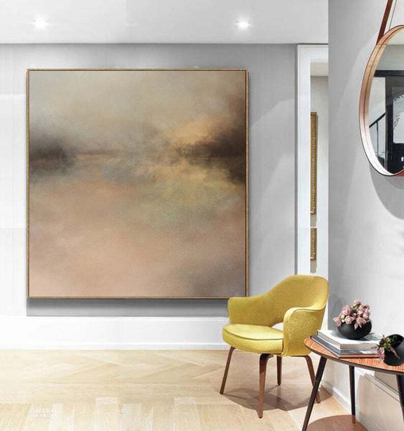 Abstract Painting Sea Painting Gold Painting Ocean Landscape Painting Ocean Art