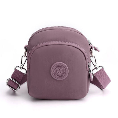 Nylon Shoulder Bag Waterproof Handbag Travelling Tote Crossbody Purse 14*1*17 CM