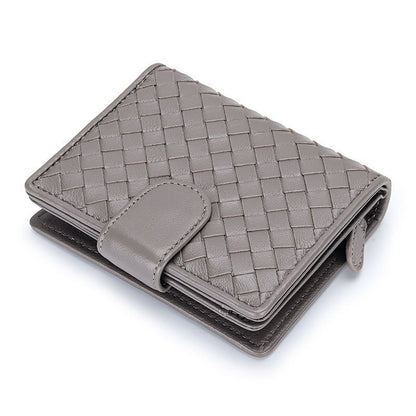 Wallet Short 100% Sheepskin Leather Coin Change Zipper Storage Bag Money Clip