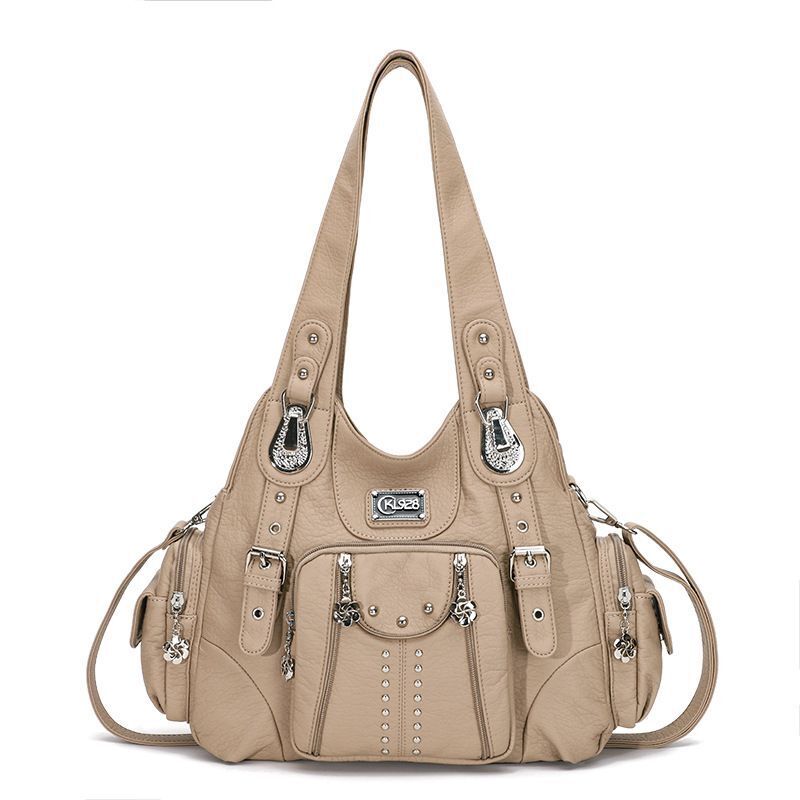 Handbags Shoulder Bags Synthetic Leather Satchel Purse Traveling Bag Polyester
