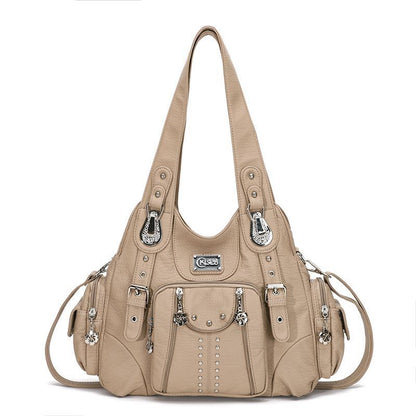 Handbags Shoulder Bags Synthetic Leather Satchel Purse Traveling Bag Polyester