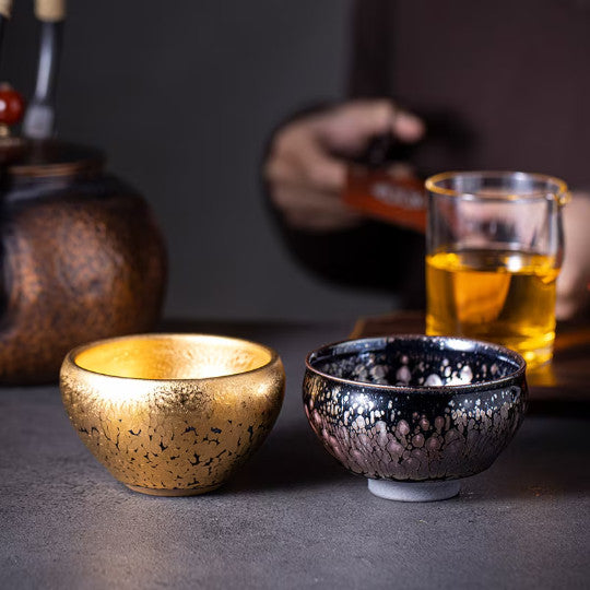 Gold Ceramic Tea Cup Chinese Tea Cups 120ml