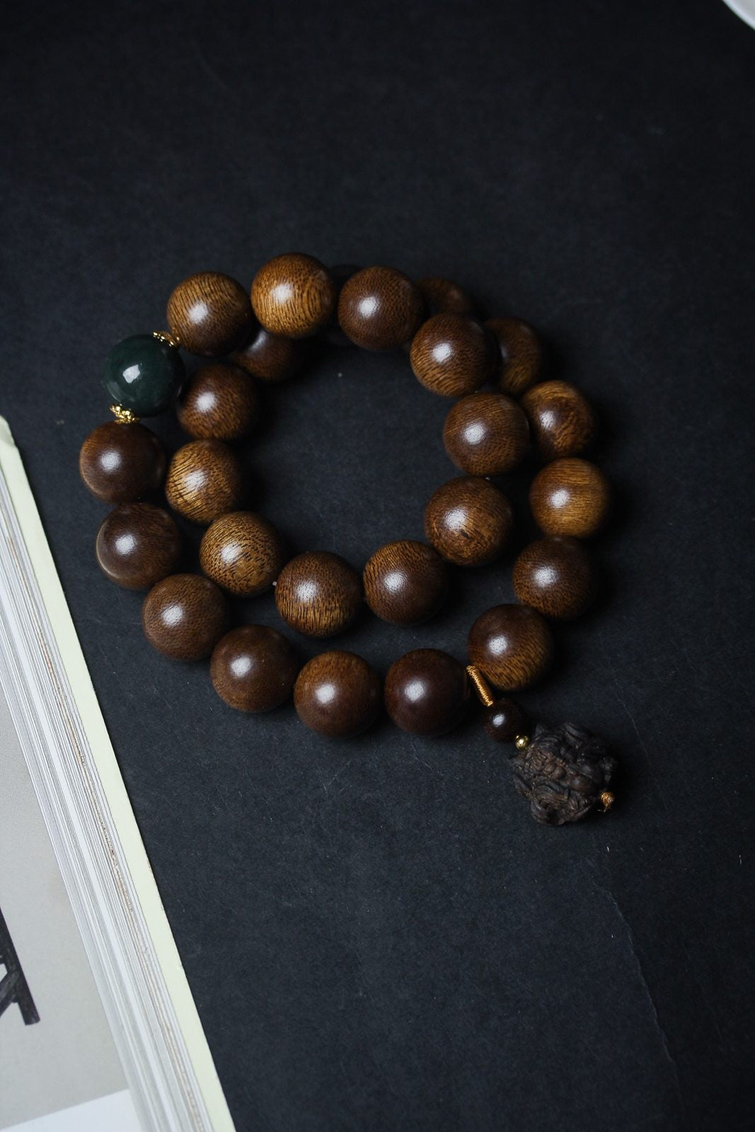 16mm Chinese Natural Eaglewood Handmade Exquisite Bracelets 31326