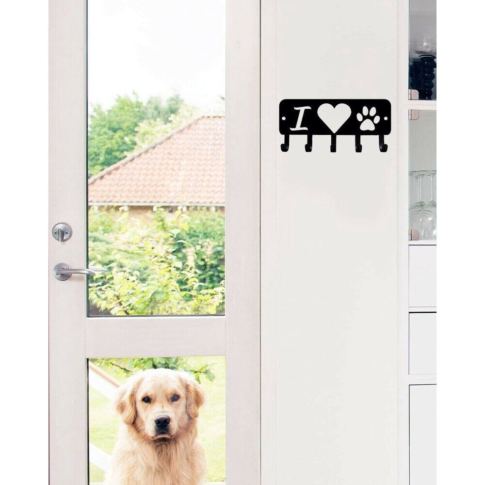 Heart Dog Mounted Hook Up Metal Pendant Wall Art Home Decor Accessories