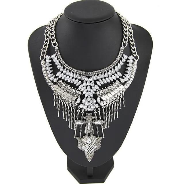 Bohemian Necklace Vintage Choker Ethnic Statement Large Collar Pendant Gypsy