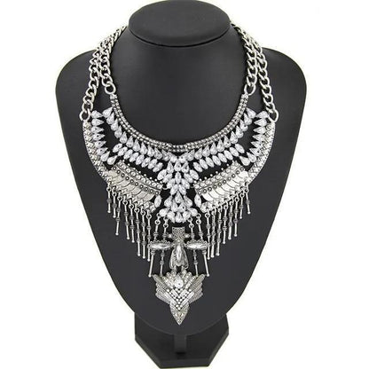 Bohemian Necklace Vintage Choker Ethnic Statement Large Collar Pendant Gypsy