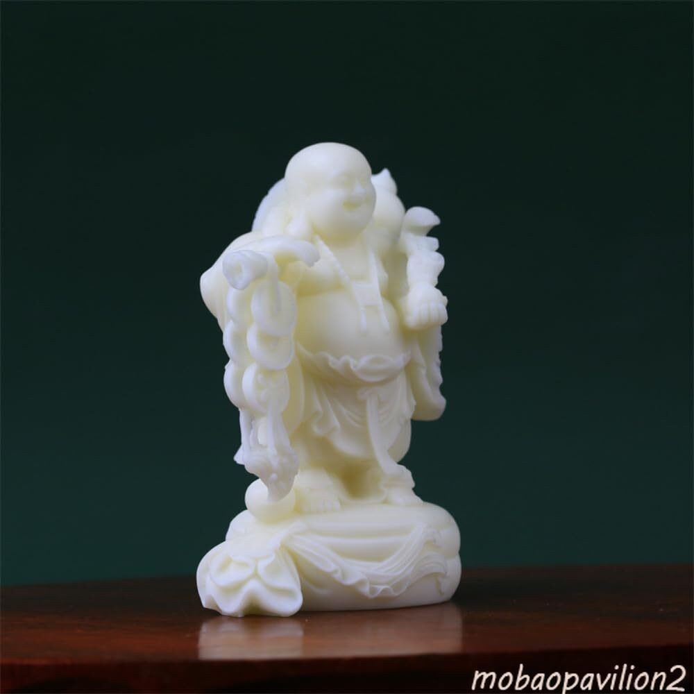 10cm Tugua Carving Large Belly Maitreya Buddha Statue Bodhi Decoration