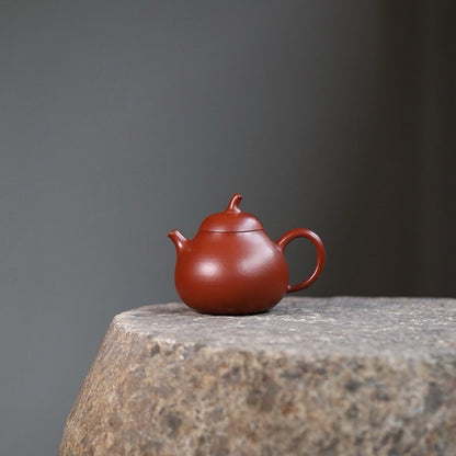 120cc Chinese Yixing Zisha Purple Clay ZhuNi Handmade Small Qiegua Teapot Pu'er