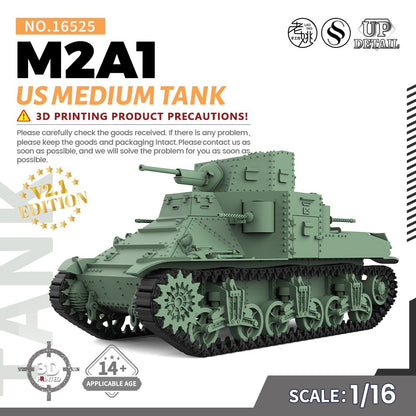 SSMODEL SS16525 1/16 Military Model Kit US M2A1 Medium Tank