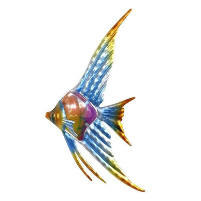 Angelfish Wall Decoration Art Metal Home Patio Exterior Outdoor Ornament 21x38cm