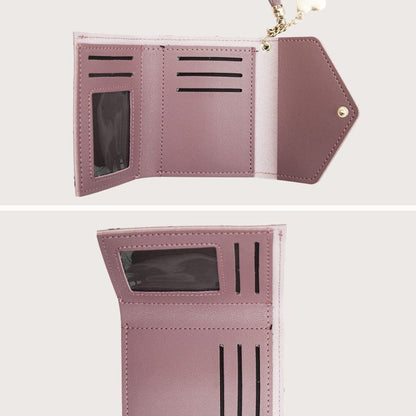 Fringed Wallet Synthetic Leather Three Fold Purse Card Purse Change Bags Pouches