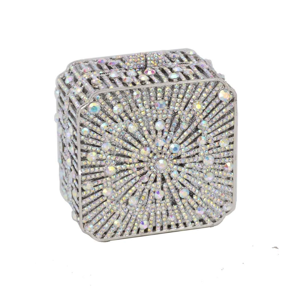 Party Purse Luxury Crystal Clutch Metal Frame Evening Bag Handbags 11*11*6.5 CM
