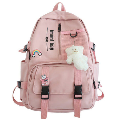 Blue Waterproof Backpack Nylon School Bag College Student Mesh 30*12*42CM Travel