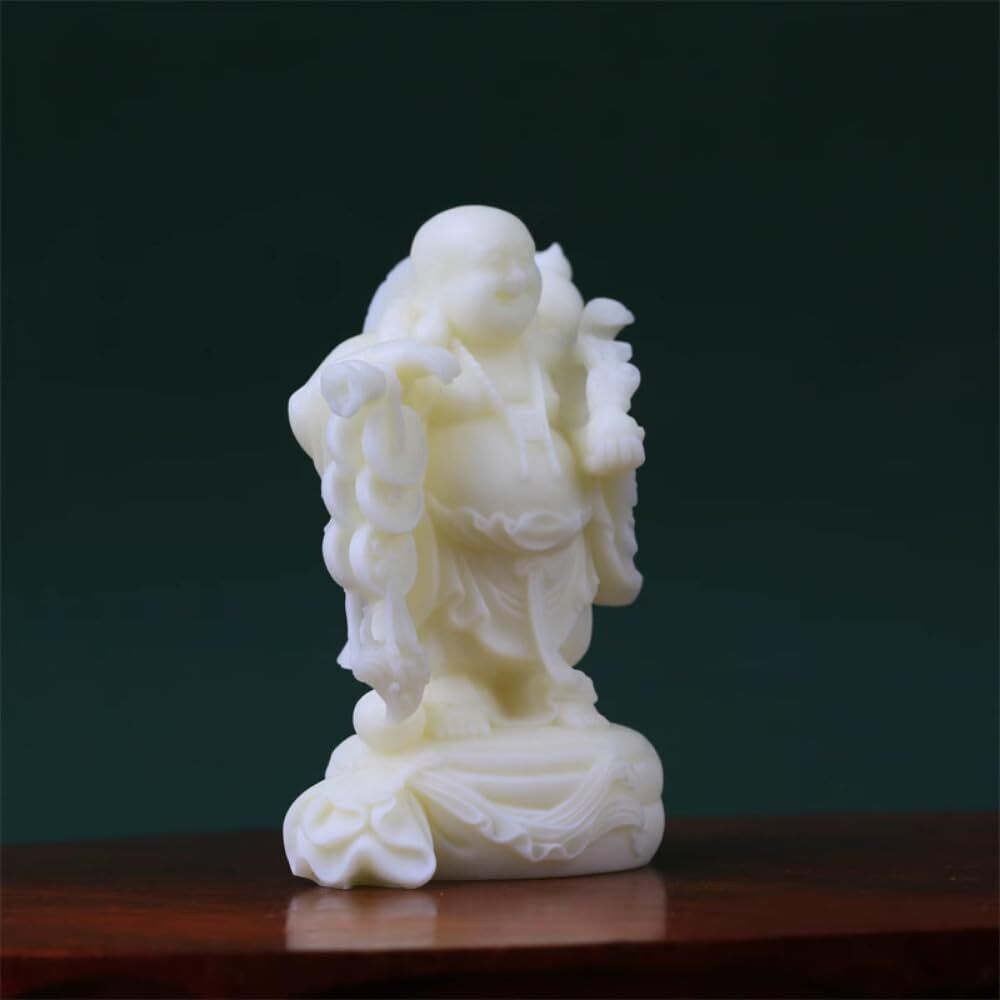 10cm Tugua Carving Large Belly Maitreya Buddha Statue Bodhi Decoration