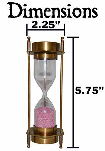 5.75" Brass Pirate Hourglass, Nautical Maritime Decoration with 2 Compasses