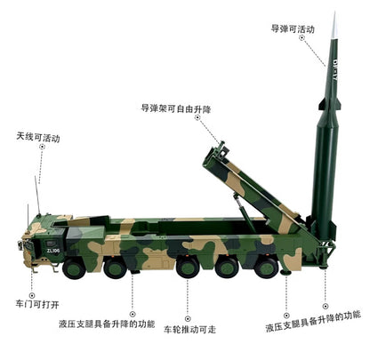 1:30 52CM DF-17 Strategic Guided Missile Launcher Truck Diecast Military Model