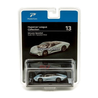 1/64 Mclaren Speedtail Model Toy Car Diecast Toy Vehicle for Kids Adults Silver