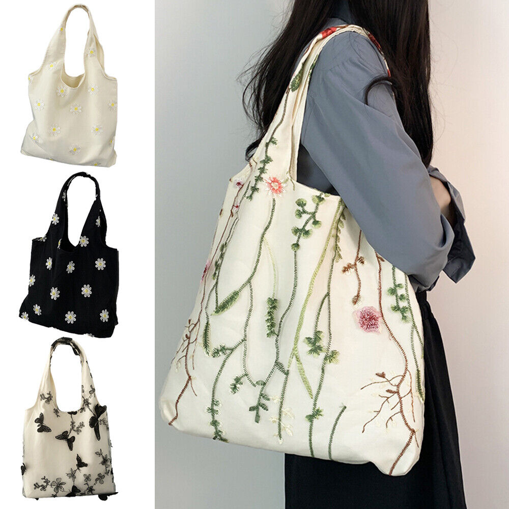 Women Tote Bags Handbags Large Capacity Embroidery Shoulder Bag Top-handle Bag*