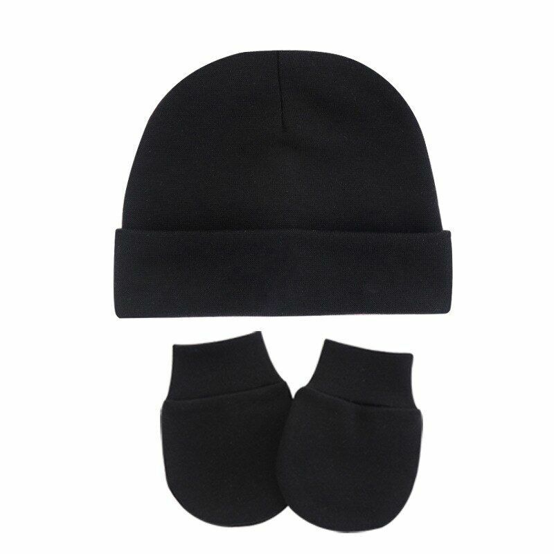 Hats Gloves 3pcs/Lot Solid Childrens Cotton Baby Winter Warm Cap Toddler Beanie