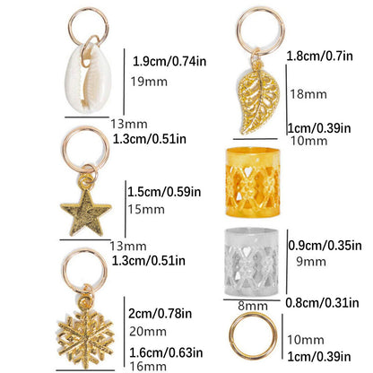 80Pcs Hair Jewelry Braid Ring Cuff Decor Pendants Dreadlocks Beads Accessories