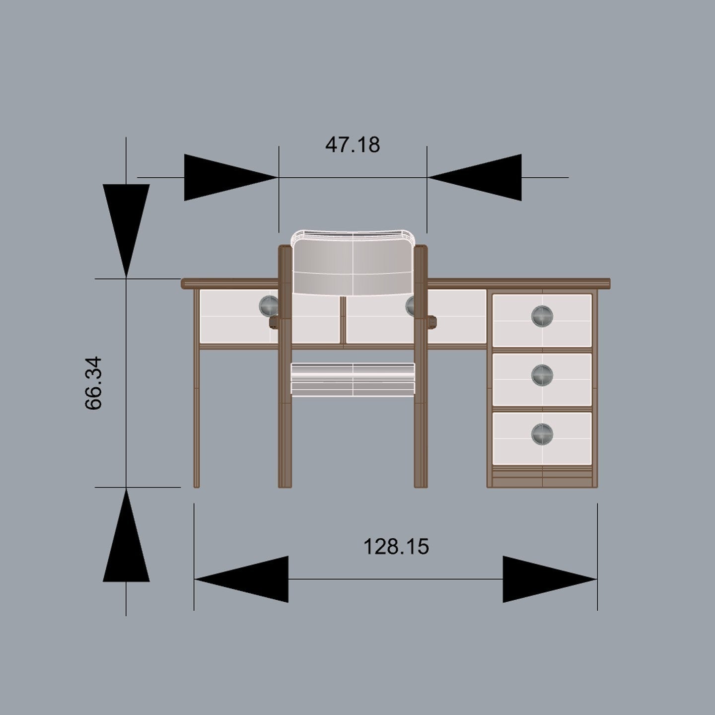 RHF12201 1/12 Dollhouse Model Desk And Chair Set Office Furniture
