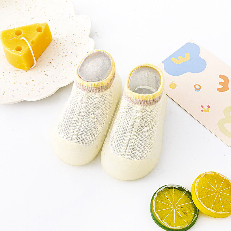 Baby Infant Mesh Toddler Breathable Knit Socks Slipper Rubber Sole Floor Shoes