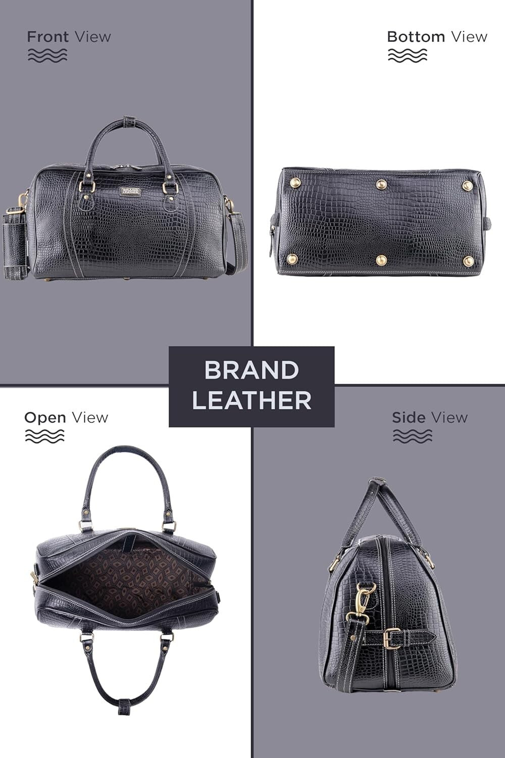 Genuine Leather Travel Duffel Bag Weekend Luggage Leather Duffle Bag