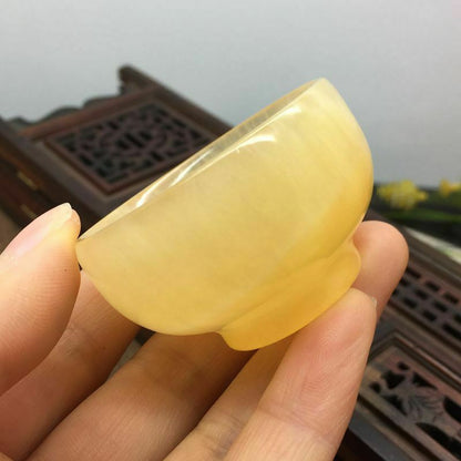 Antique Collection Jade Cup Chinese Kung Fu Tea Cup Home Office Decorate Craf