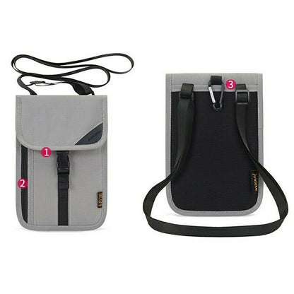 Rfid Protection Bag Travel Small Coin Purse Zipper Nylon 14*20cm Pink Grey Black
