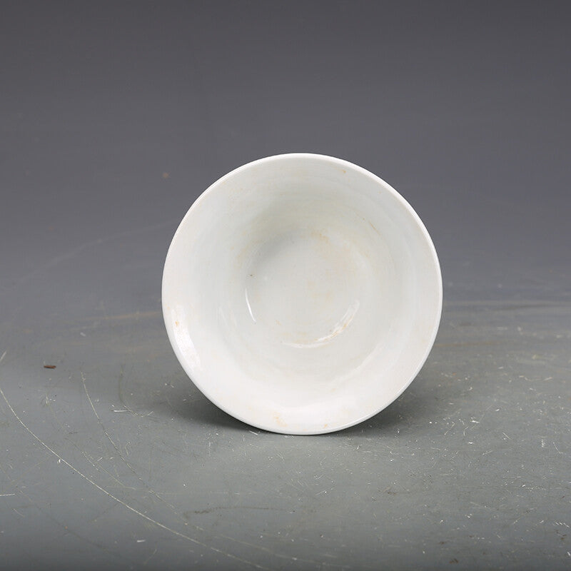 4.3" Chinese Yuan Nightlight Porcelain White Glaze Animal Dragon High Foot Cup