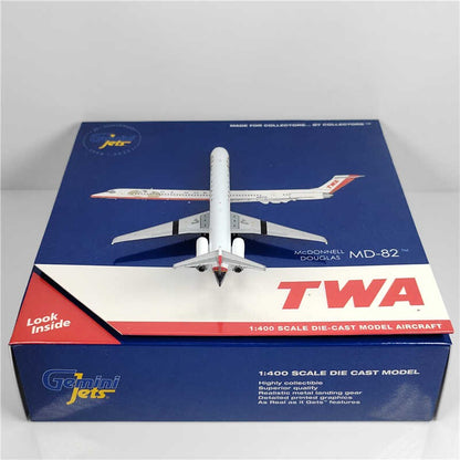 1:400 Geminijets TWA McDonnell Douglas MD-80 Passenger Airplane Diecast Model