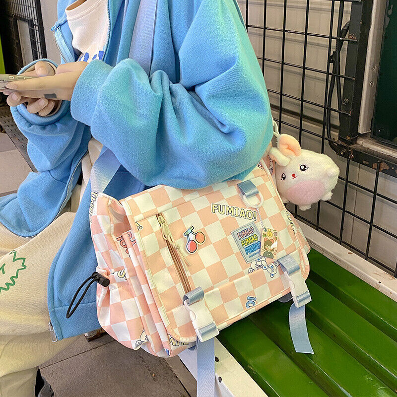 Women Plaid Messenger Bags Ladies Cover Shoulder Crossbody Bag Girls Handbags