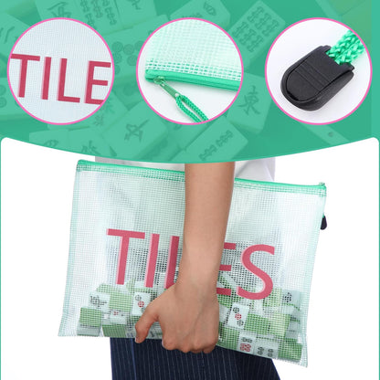 2 Pack 13.6 X 9.7 Inch Empty Mahjong Tile Bag American PVC Clear Mahjong Case Si