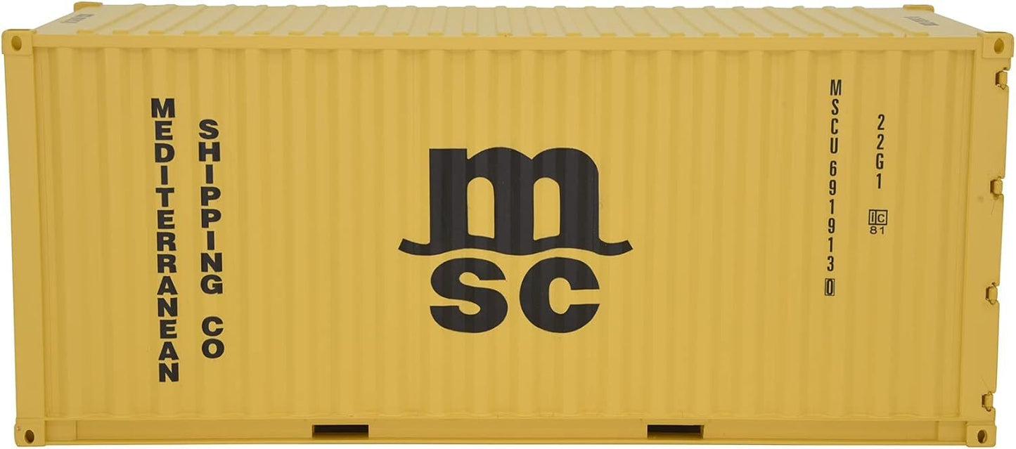 1:20 MSC 20GP Shipping Container Model Abs Resin & Wood Toy Home Decoration Gift