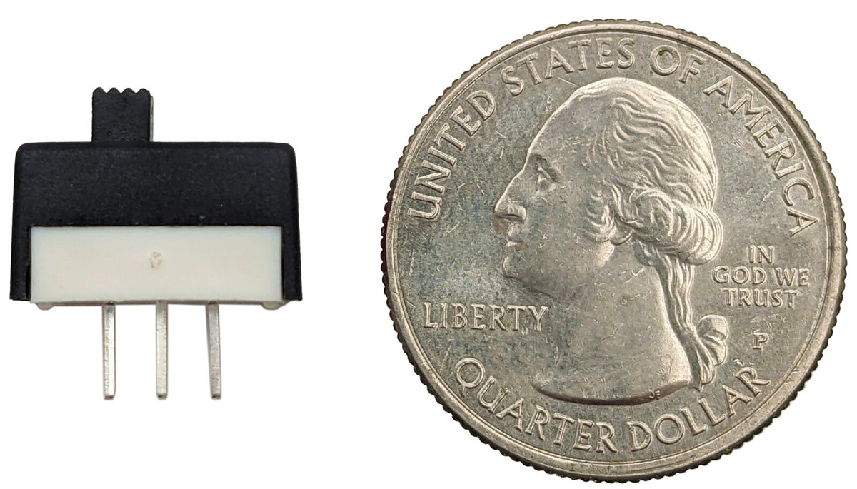 Mini SPDT Slide Switch with PC Leads on 0.1" Center - Ideal for Breadboards