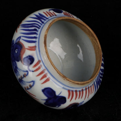 Old Chinese Porcelain Color Painted Mandarin Duck Playing Jar Pots
