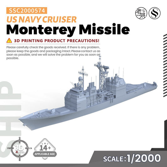 SSMODEL SSC2000574 1/2000 Military Model US Navy Monterey Missile Cruiser
