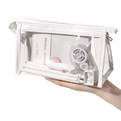 Large Transparent Makeup Bag Storage Cosmetic Triangular Box Purse 20*8*12.5 CM