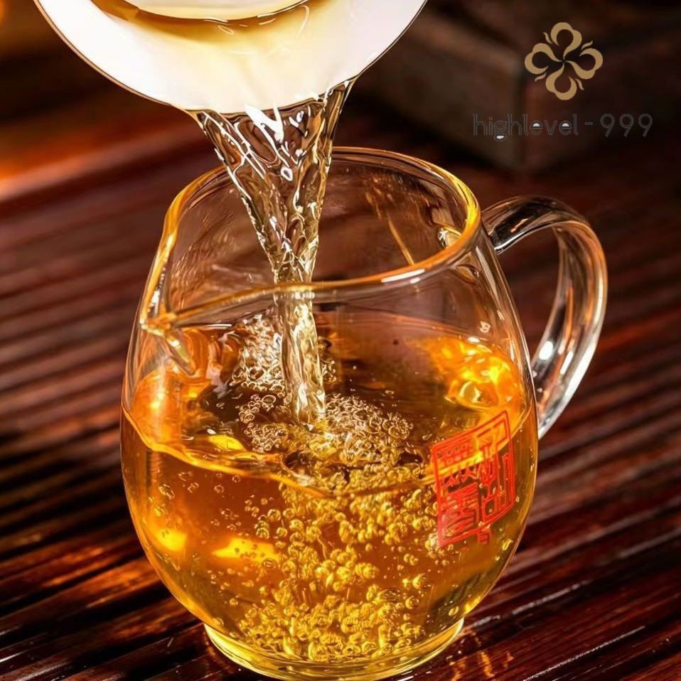 357g puer tea raw tea golden leaf cake Yunnan Sheng tea cake -