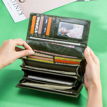 Coin Purse Genuine Leather Long Wallet Serpentine Design Phone Clutch Money Bags