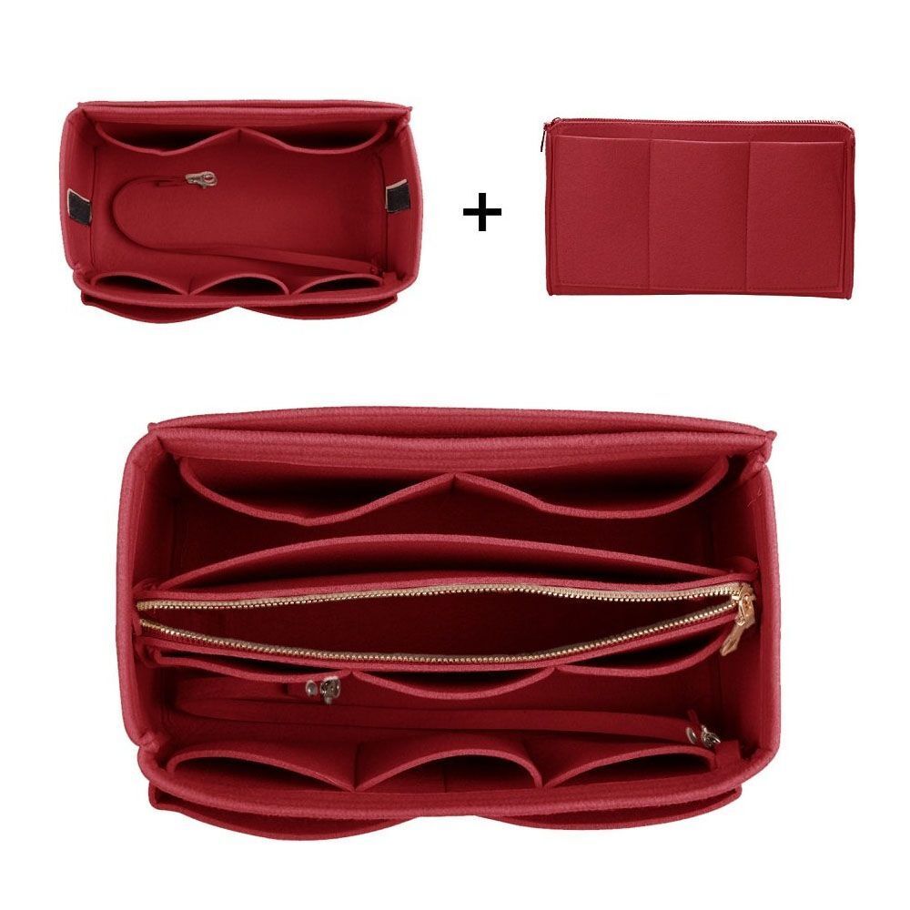 Make Up Organizer Insert Bags Handbag Felt Bag Zipper Traveling Cosmetic Purses
