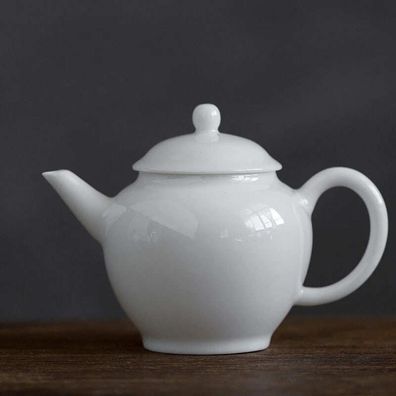 White Porcelain Teapot Household Jade Porcelain Teapot Ceramic Kung Fu Tea Set