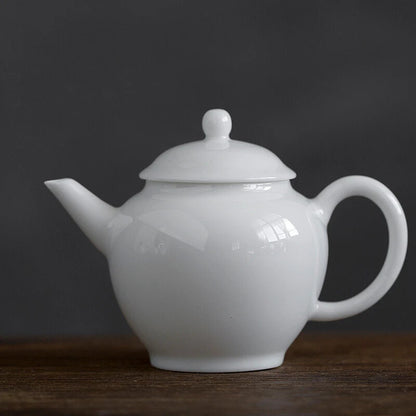 White Porcelain Teapot Household Jade Porcelain Teapot Ceramic Kung Fu Tea Set
