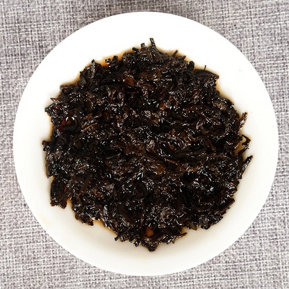 Ripe Pu'er Tea Tea Deep Mountain Wild Rhyme Ripe Seven Cakes Tea 357g/12.59oz