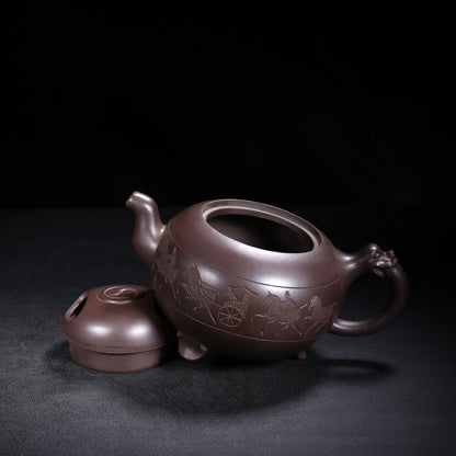 Chinese Yixing Zisha Clay Handmade Exquisite Teapot （牛盖 底款：金鼎商标）