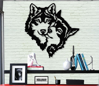 Metal Wall Art - Wolves -Wall Silhouette Metal Wall Decor Home Office Decoration
