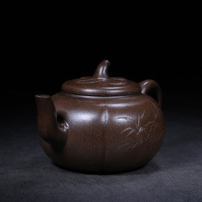 Chinese Yixing Zisha Clay Handmade Exquisite Teapot （菱花 底款：范正根）