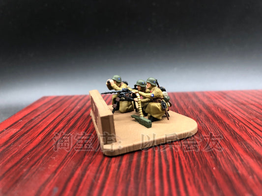 1: 72 3Pcs World War II Chinese Heavy machine gun Group Soldier Model Winter